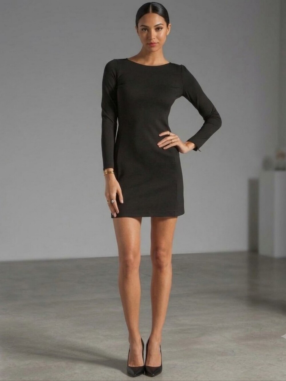Theory Aylin Black Long Sleeve Sheath Dress 12